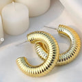 Textured Hoops - Golden