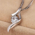 Crystal Twist Pendant - Silver